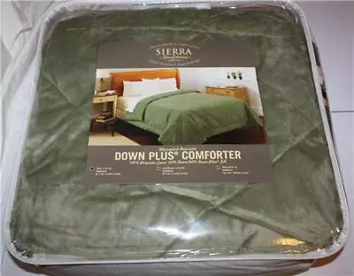 NEW Sierra Home Collections MICROPLUSH REVERSIBLE DOWN PLUS COMFORTER Twin Green • $69.50