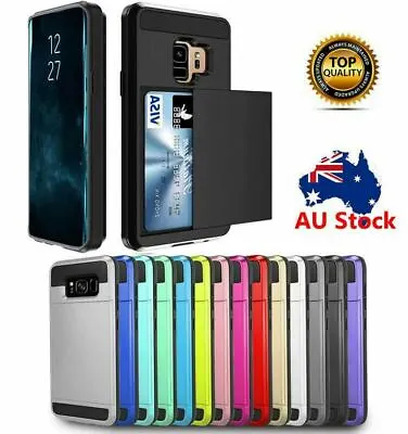 Samsung Galaxy S21  5G S20 S10 S9 S8 Plus Shockproof Card Holder Case Cover • $5.93