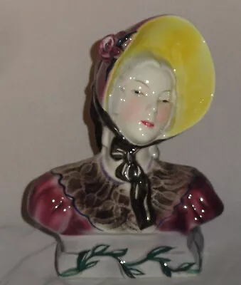$26.50 • Buy Vintage Goldscheider Everlast Lady  Bonnet Bust Figurine Fine China Marked 850