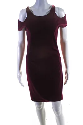 $90.01 • Buy Z Spoke Zac Posen Womens Cold Shoulder Short Sleeve Sheath Dress Purple Size 2