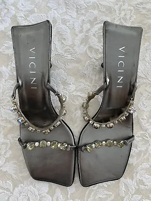 Giuseppe Zanotti Designer Vicini Evening Heels  Shoes Jeweled Sandals 8 -EU 38.5 • $69.90