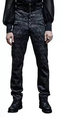 Devil Fashion PT010 Victorian Steampunk Brocade High Waist Trouser Pant 2XL (46) • $45