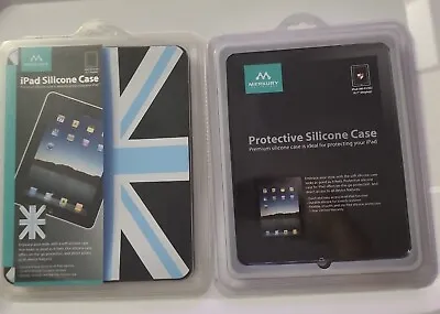 IPad MERKURY PROTECTIVE SILICONE CASE LOT Of 2 CASES FLAG + CLEAR 9.7  Sealed  • $16