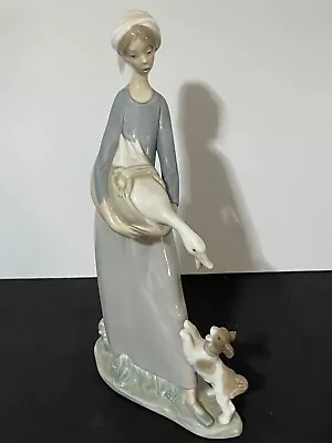 Perfect Lladro Children With Animals Girl With Goose And Dog  4866    No Box • $44.99