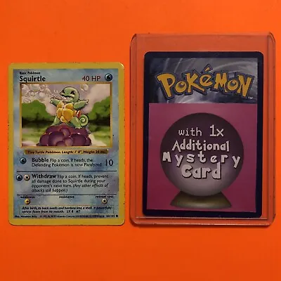 SHADOWLESS Squirtle 63/102 Pokemon Base Set 063/102 MP 1995 Vintage Card Rare • $28.50