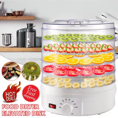 350W Food Dehydrator 5 Tier Shelf Dryer Machine Fruit Preserver Beef Jerky UK • £22.99