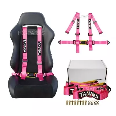 1 X Tanaka Universal Pink 4 Point Buckle Racing Seat Belt Harness 2  • $35.99