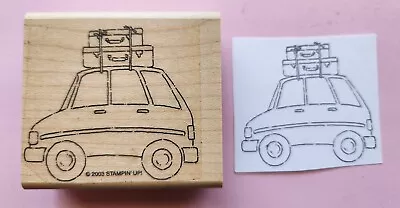 2003 Stampin Up!  Traveling Car With Suitcases Rubber Stamp  • $5.99