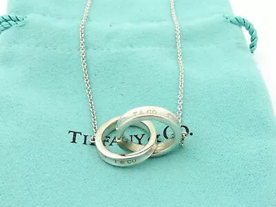 TIFFANY & CO Sterling Silver 1837 Interlocking Circles Pendant Necklace • $230