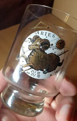 Vintage USSR Juice Whiskey Cognac Glass Glassware Aries Zodiac Gilded • $51.70