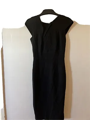 $98.50 • Buy ROLAND MOURET Black Crew Neck Knee Length Dress. UK 8 US 4 FR 36