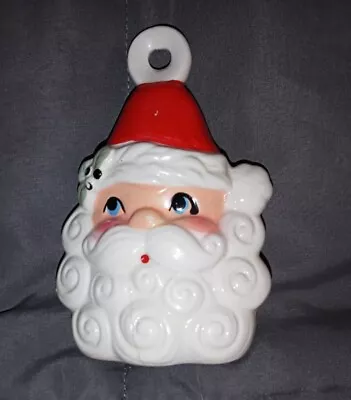 Vintage Santa Face Head Bell Ceramic Ornament • $15.99