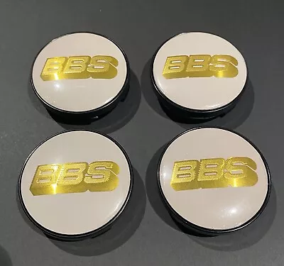 BBS Wheel Centre Caps White & Gold 60mm X4 Cap • $48