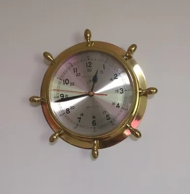 Vintage Bell Clock Co Quartz Brass Ships Clock  Works And Looks Great • $53.33