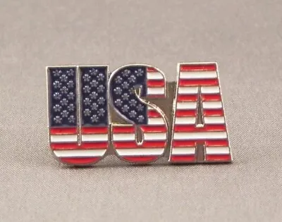 Brand New USA United States Of America Flag Letters Badge Tie Pin Badge Metal  • £2.15