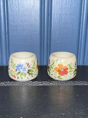 2 Pair Vintage Mini Taper Candle Holders Flowers Funny Designs West Germany • $9.49