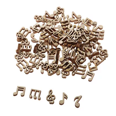 Pack Of 100 Wooden Music Note Embellishment Decoration Craft For Card Making • £5.20