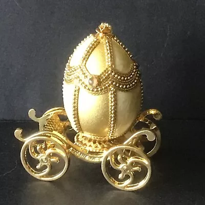 Real Egg Coach Faberge Replica With Crystals Hinged On Pedistal New In Box  • $87.93