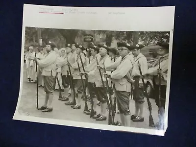 Glossy Press Photo 1983 Concord Minutemen Rifles Framingham State College • $17