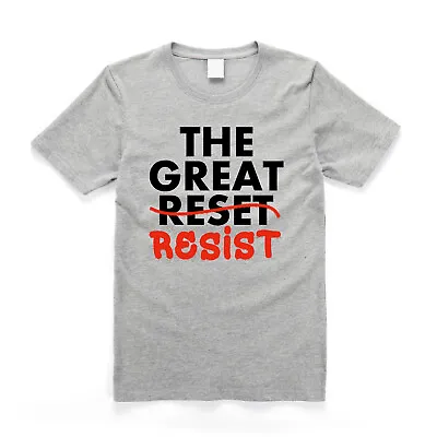 £15.99 • Buy Resist The Great Reset Anti NWO Protest  T Shirt Grey