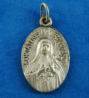 St Therese Vintage Medal Pendant French Quote Spend Heaven Doing Good On Earth • $17.55