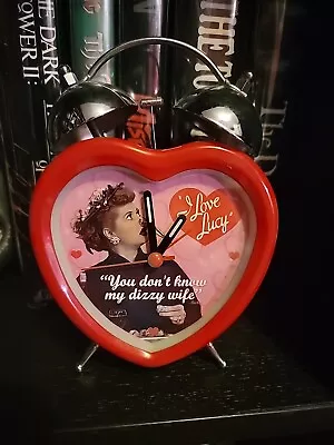 I LOVE LUCY Heart Shaped Twi  Bell Alarm Clock Battery Powered • $4