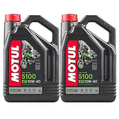 Motul 5100 4T 10W40 Technosynthese Ester 4-Stroke 8L Engine Motor Oil 2 X 4L • $83.95