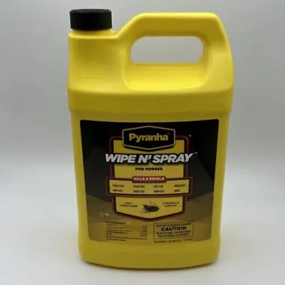 $78.95 • Buy Pyranha Wipe N Spray 1 Gal, Kills & Repels Flies, Mosquitos, Gnats & Horn Flies