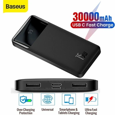 $29.99 • Buy Baseus Power Bank 10000mAh 15W Fast Charging External Battery For IPhone Samsung