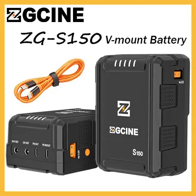 $125 • Buy ZGCINE ZG-S150 V-Mount V Lock Battery 133Wh 14.8V With Dual DC/USB-C/D-TAP Port