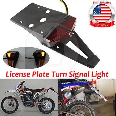 Tail Mount Motorcycle License Plate Bracket For Harley Chopper Brake Tail Light • $16.87