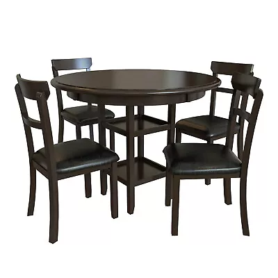 5-Piece Dining Set W/ 4 Upholstered Chairs & Counter Height Round Dining Table • $509.99