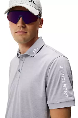 New MEN J LINDEBERG TOUR TECH GOLF POLO Gray Malenge Size Small Free Ship • $100.84