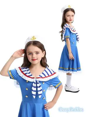 XC12 Navy Sailor Sweetie Kid Uniform Sea Marine Nautical Girls Book Week Costume • $27