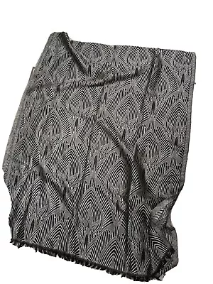 Ladies Pashmina M&S Occasion Black  Goldviscose Wool Mix  • £12