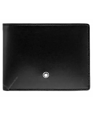 MONTBLANC Meisterstuck 6cc Black Italian Cowhide Leather Wallet 14548 • $435