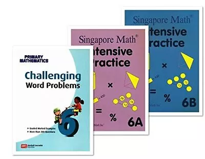 Singapore Math 3 Books Set For Grade 6 - Singapore Math Intensive Practice 6A... • $55.79