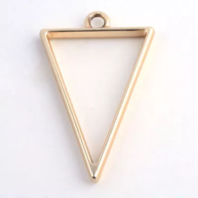 10pcs Matte Golden Alloy Rack Plating Triangle Hollow Pendants DIY 39x25x3.5mm • $6.57