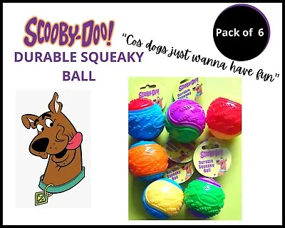 £14.99 • Buy 6 X Scooby Doo Durable Squeaky Dog Ball Toys -  Assorted Colours UK SELLER, New