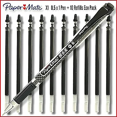 £4 • Buy Paper Mate Ink Joy X 1 Gel Pen + 10 Refils Comfort Easy Grip Fast Dry  0.5 BLACK