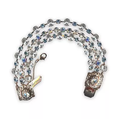 Bracelet By Mariana Italian Ice Coll. Multi Tier Clear Aquamarine Moonlight... • $274