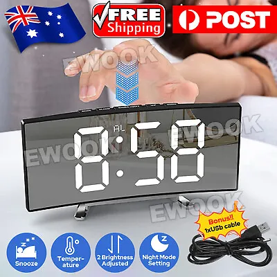 $16.45 • Buy Large Led Digital Clock Bedside Table Alarm Clock Temperature Time Display Decor