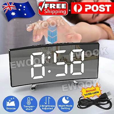 Large Led Digital Clock Bedside Table Alarm Clock Temperature Time Display Decor • $14.95