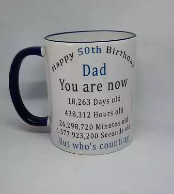 £9.99 • Buy 50th Happy Birthday Coffee Mug Dad Father Gift Birthday Present Christmas Daddy
