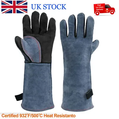 £9.99 • Buy 16  Heavy Duty Wood Burner TIG MIG ARC Welding Heat Resistant Leather Gloves