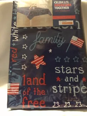 Patriotic Celebrate America Together Vinyl Tablecloth 60 X 102 Inches New • $17