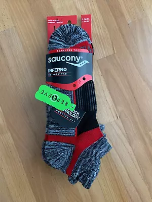 Saucony Inferno  Running Socks 3 Pair No Show Size L • $16