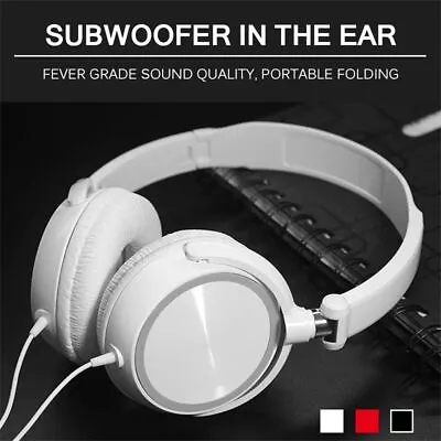 HD Sound Wired Headphones Over Ear Headset Bass HiFi Sound Music Stereo New • $11.71