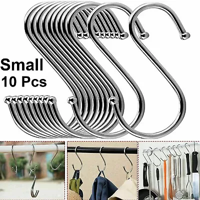Stainless Steel S Hooks Kitchen Meat Pan Utensil Quality Clothes Hanger Hanging. • £3.50