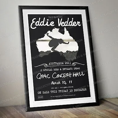 RARE Eddie Vedder 2011 Tour Promo Poster Large / BRISBANE Qpac Concert Hall • $75